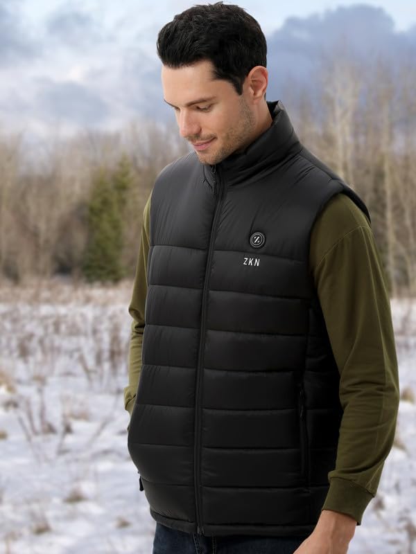 ZKN Heated Vest for Men with 14400mAh 7.4V Battery Pack Included, Lightweight Men's Heated Vest Rechargeable