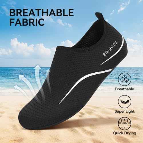 Sixspace Water Shoes for Women Men Aqua Socks Swim Shower Beach Barefoot Pool Quick-Dry Non Slip Lake Surf