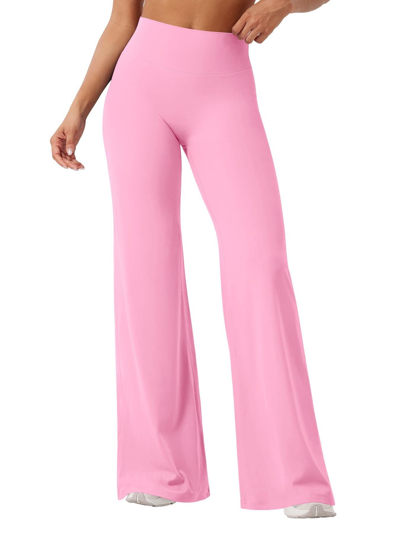 YEOREO Workout Leggings Womens No Front Seam Straight Leggings 33" High Waist Buttery Eddiy Gym Yoga Pants Bubblegum Pink S