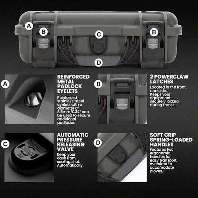 NANUK 909 Classic Hard Case with Custom Foam Insert, IP67 Waterproof & Crushproof, Rugged Construction for Ultimate Protection, Made in North America ? (12.6¡± x 9¡± x 4.4¡±)