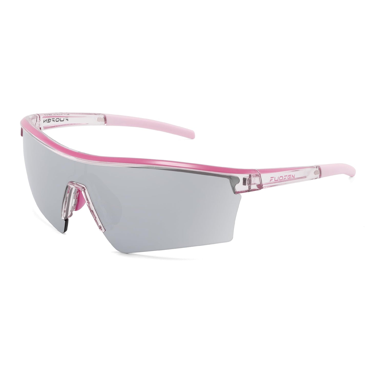 FUOFEN Polycarbonate Polarized Lens Shield Sports Sunglasses for Men Women For Golf, Pickleball, Running,Tennis,cycling, Pink