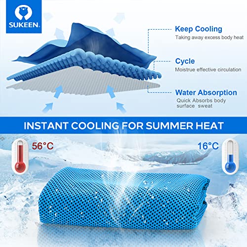 Sukeen Cooling Towel,Instant Evaporative Cooling for Sports,Yoga,Golf,Gym,Neck,Workout and More(40”x 12”)