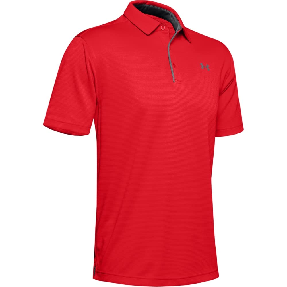 Under Armour Men's Tech Golf Polo, Red (600)/Graphite, Medium Tall