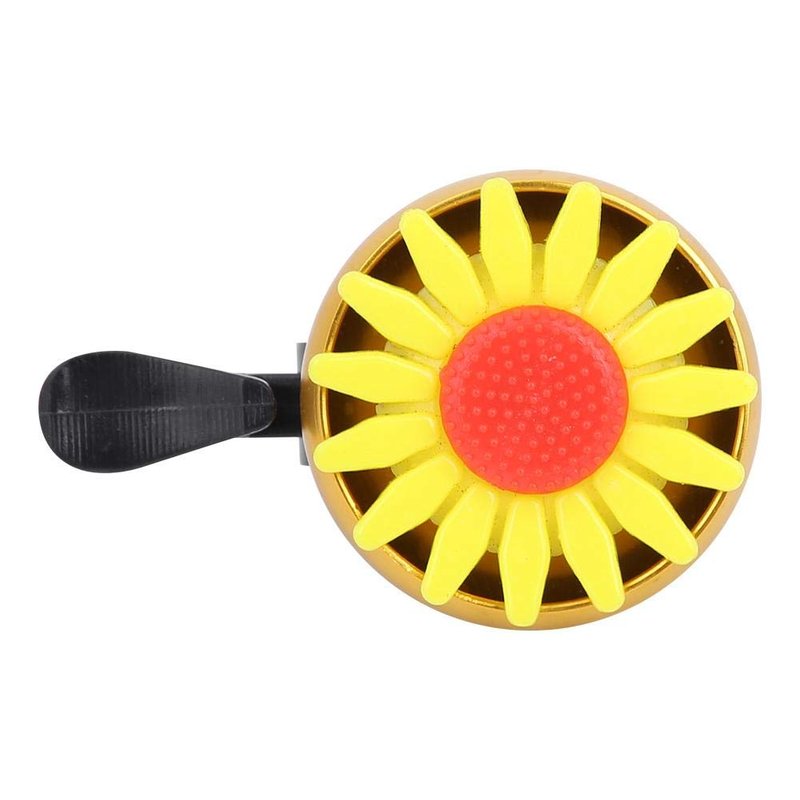 Bell Aluminum Bike Bell, Yellow Flower Design, Anti-Rust Horn Ring for Kids and Adults, Universal Handlebar Mount