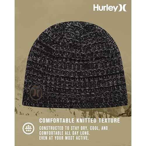 Hurley Men's Winter Hat - Loose Knit Marled Beanie