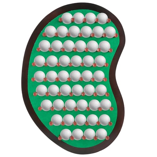 40 Golf Ball Collection Display Rack Cabinet Holder Case Wall Mount - Golf Gifts for The Golf Enthusiast - Golf Display Box Unique Putting Green Shape - Brown