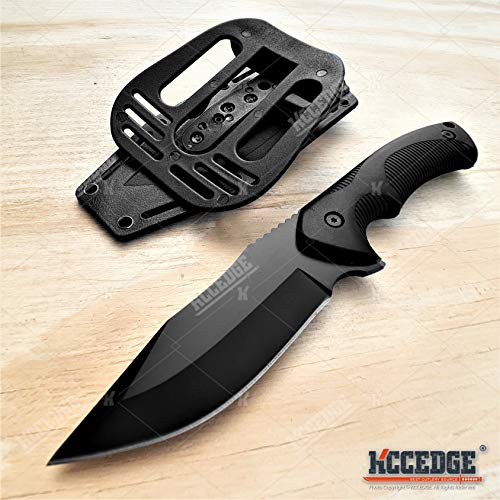 Tactical Knife Hunting Knife Survival Knife 9" Full Tang Fixed Blade Knives Camping Accessories Camping Gear Survival Kit Survival Gear And Equipment Tactical Gear 80213 (Black)