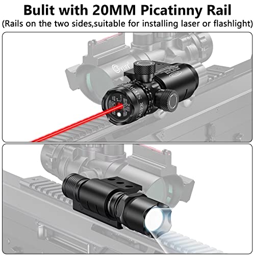 CVLIFE 4x32 Tactical Rifle Scope Red & Green &Blue Illuminated Reticle Scope with Fiber Optic Sight