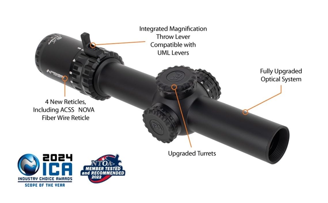 Primary Arms SLX 1-6x24mm SFP Rifle Scope Gen IV ACSS Nova Fiber Wire Reticle - Red Dot Bright and Deluxe 30mm Scope Mount Bundle