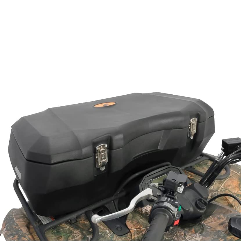 Black Boar ATV Front Storage Box - Features Durable Polyethylene Design w/Stainless Steel Lockable Latches - Includes Mounting Hardware - Easily Attaches to Front Tubular Racks (66011)