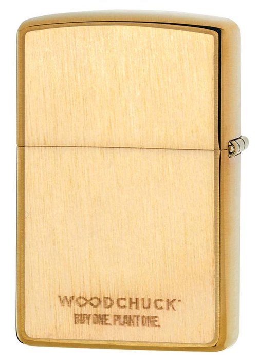 Zippo WOODCHUCK USA Birch Brushed Brass Pocket Lighter, Multi (49082), One Size
