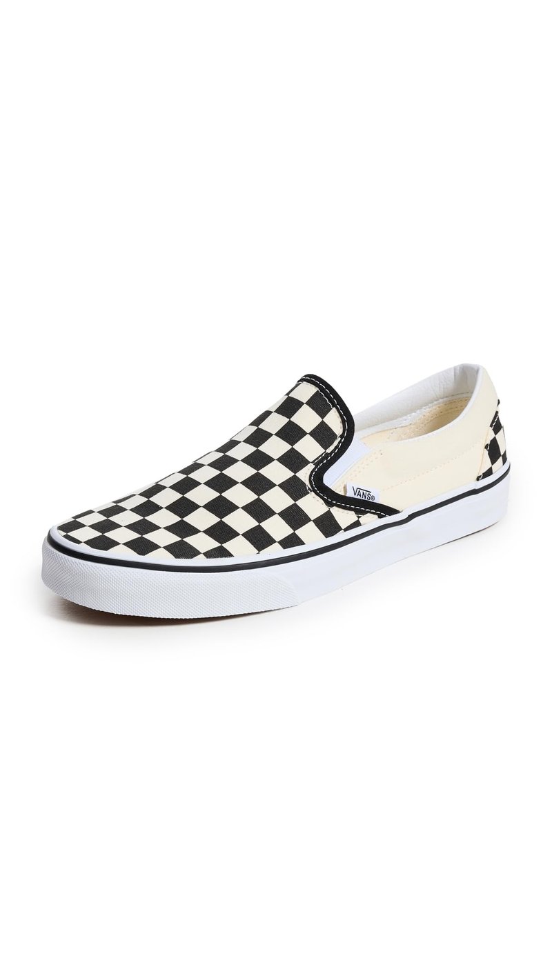 Vans Unisex Slip On Unisex Sneakers, Checkerboard Black/Off White, 7 US Women/5.5 US Men
