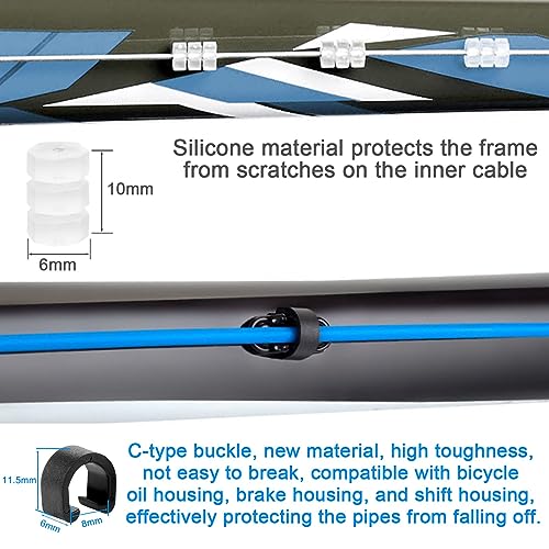 Universal Bicycle Brake Cables Housing Kit, MTB Gear Shifter Derailleur Cable End Caps for Mountain Road Bike Repair