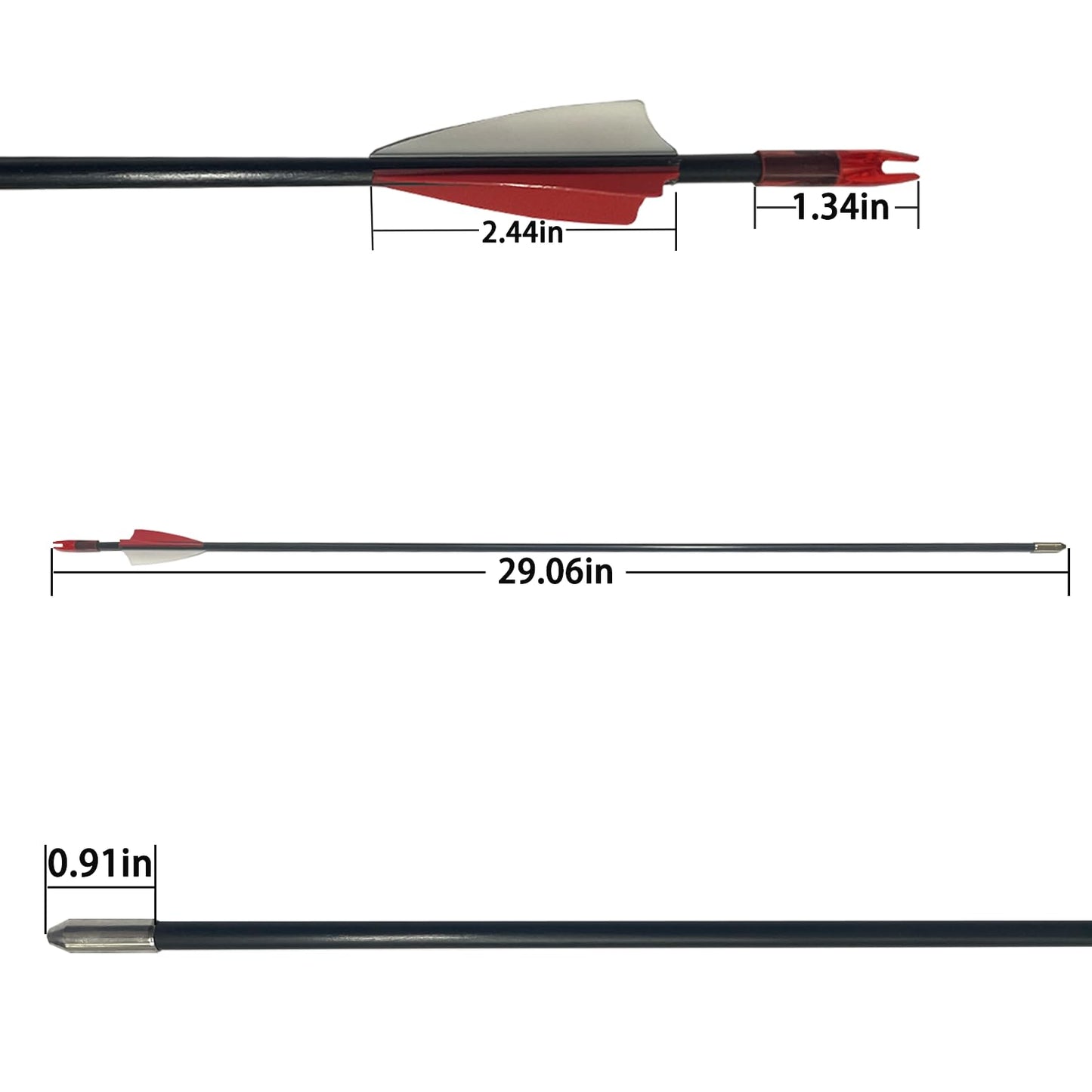 e5e10 28 inch Target Arrows Practice Fiberglass Arrow for Youth Beginner, Safety Blunt Tip Arrows for Archery Recurve Bow Long Bow -12 Pack(Red)