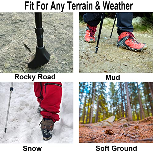 Trekking Poles Tips Set - Pack of 6 to 8 Replacement Rubber Trek Cane Tips Protectors Fit Most Walking Hiking Sticks - 11 mm Diameter by HAPLUSTAR