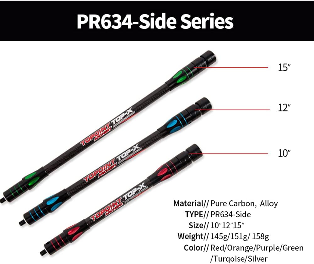 Archery Bow Stabilizer - Carbon Fiber Balance Bar for 10-15 Inch Compound & Recurve Bows | Dampen Vibration