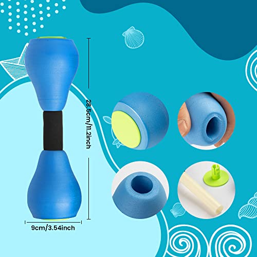 SDUSEIO 1 Pair Aquatic Exercise Dumbells Water Aerobic Exercise Foam Dumbbells Pool Resistance Swimming Training Water Fitness Equipment for Weight Loss Adults Family (2 Pieces) blue