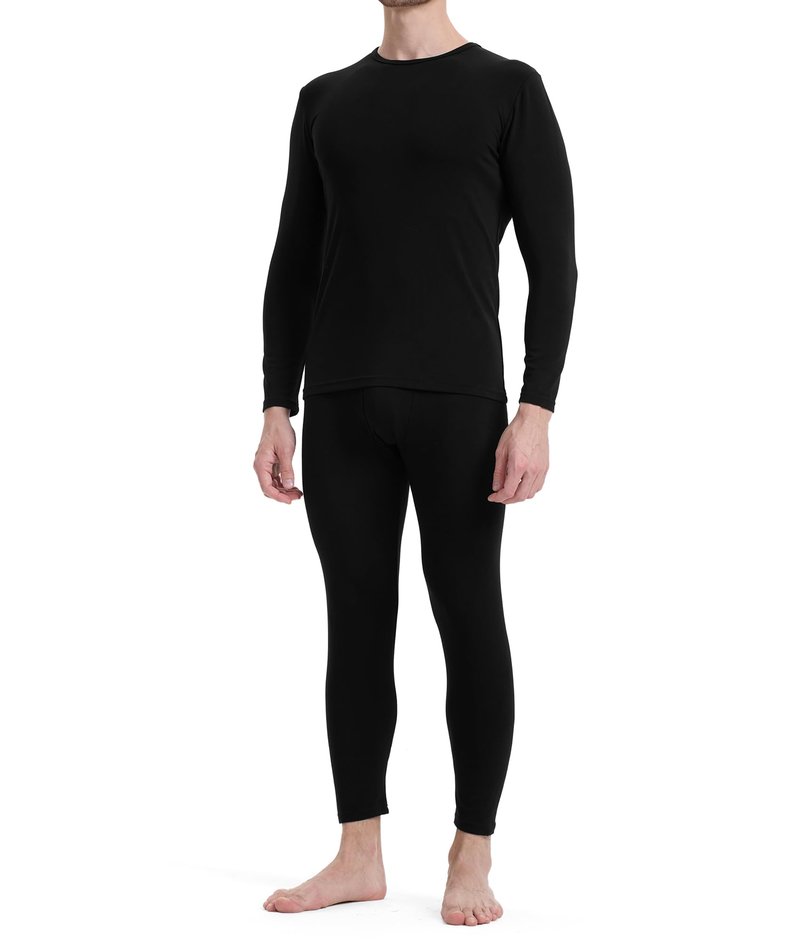 BAMBOO COOL BlazeBoo Men's Thermal Underwear with Soft Fleece Lined Base Layer Cold Weather Top Bottom Gift Set