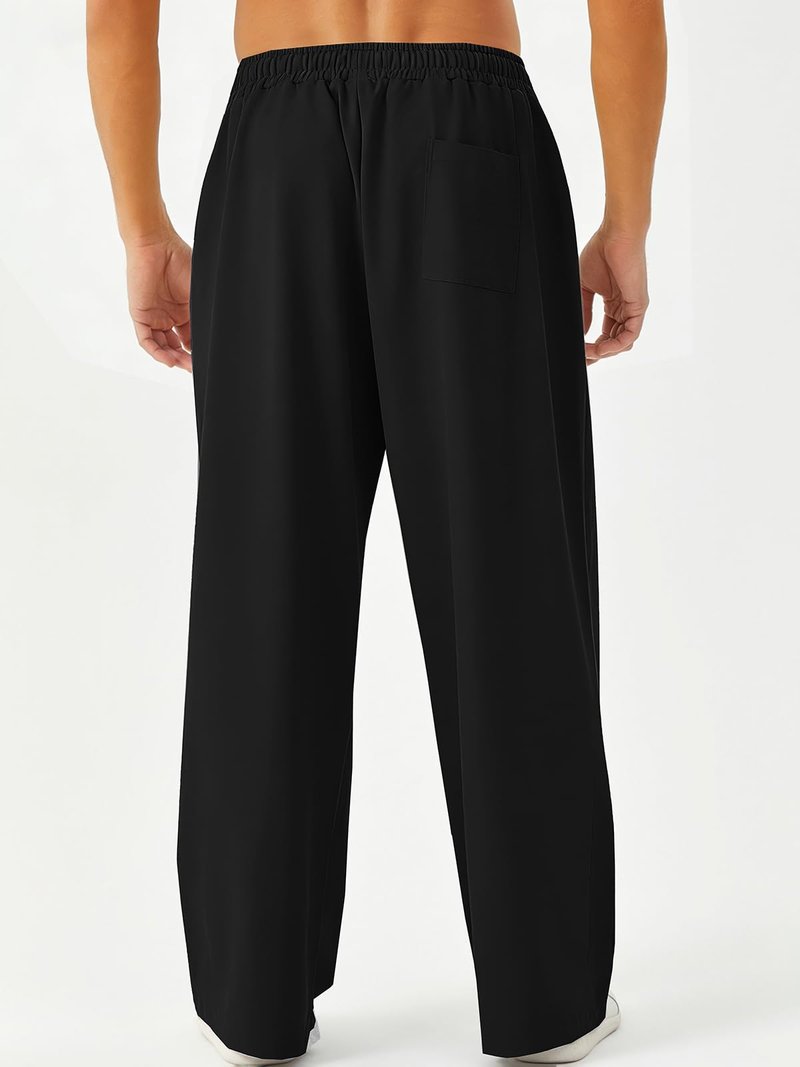 ATOFY Men's Baggy Sweatpant Lounge Wide Leg Sweatpants Elastic Waist Drawstring Loose Joggers Athletic Pants with Pockets Black