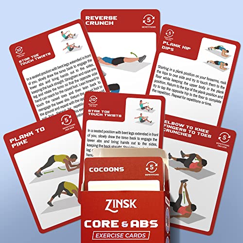 Abs and Core Exercise Cards – 75+ Workout Cards to Help Build Core Strength, Stability, Outdoor, Work from Home Fitness Workout