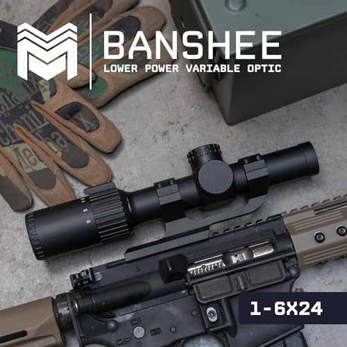 Monstrum Banshee 1-6x24 LPVO Rifle Scope with Offset Scope Mount | Black | BDC B1 Reticle