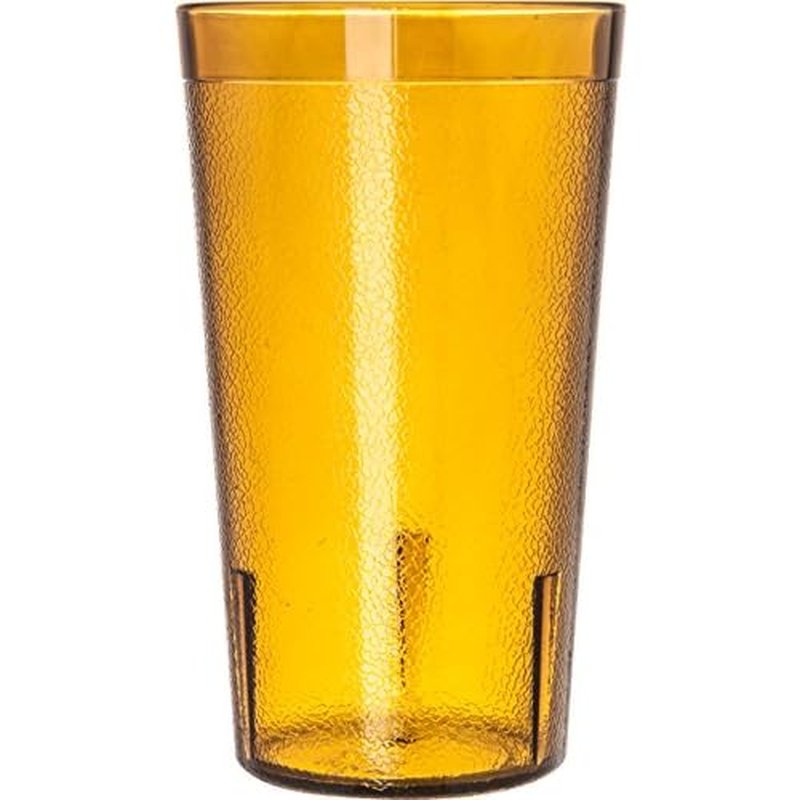 Carlisle FoodService Products Stackable Tumbler Plastic Tumbler with Pebbled Exterior for Restaurants, Catering, Kitchens, Plastic, 13.4 Ounces, Amber, (Pack of 72)