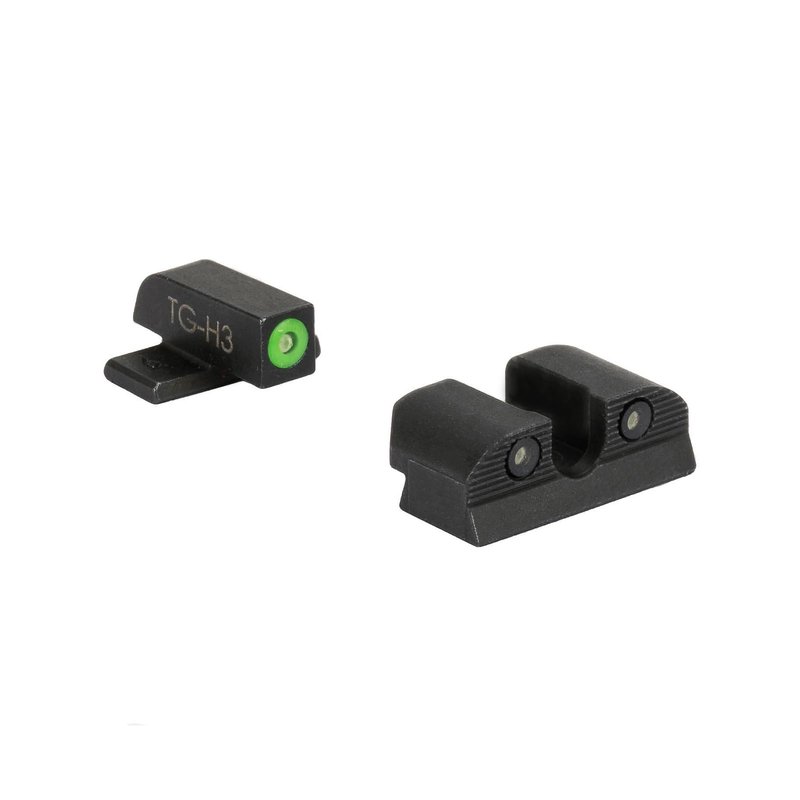 Sig Sauer X-RAY3 Enhanced Visibility 3-Dot Tritium Round Notch Day/Night Pistol Sights | High-Contrast Green #8 Front Sight & Blacked-Out #8 Rear Sight, Compatible Pistols