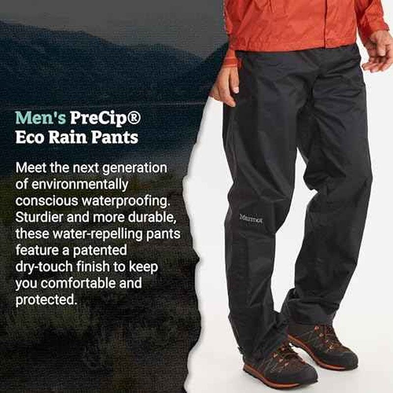 MARMOT Men's Precip Eco Rain Lightweight, Waterproof, Packable Hiking Pants Made with Recycled Materials