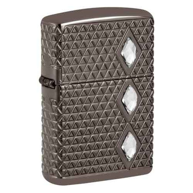 Zippo Diamond Pattern Design Armor Black Ice Pocket Lighter