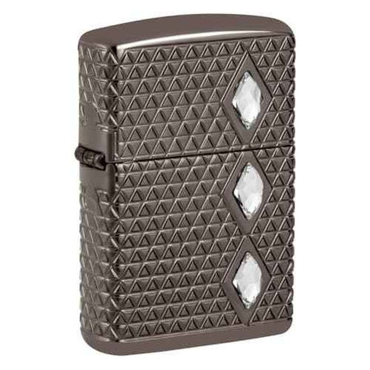 Zippo Diamond Pattern Design Armor Black Ice Pocket Lighter
