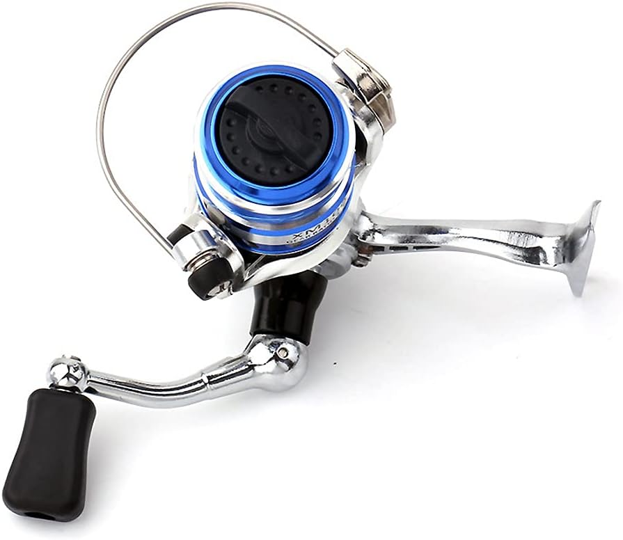 Mini Compact Metal Fishing Reel - Blue Pocket Spinning Wheel for Freshwater & Ice Fishing