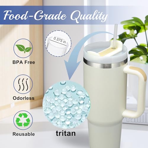 Replacement Straw Set for ThermoFlask Bottles ? Fits 14/16/18/24/32/40/64 oz, Straws + Cleaning Brushes + Measuring Sheets + Cutter Tool