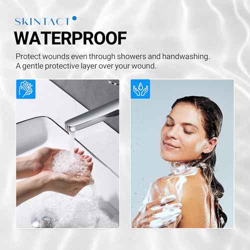 SkinTact Liquid Bandage with Centella Asiatica Extract & Glyceryl Monolaurate ? Long-Lasting Waterproof, Transparent Coverage for Minor Cuts & Scrapes, Keep in First Aid kit, 0.3 oz