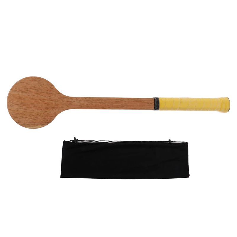 Cryfokt Wooden Tennis Spoon Sticking Practice Tennis Racket Accurately Tennis Pointer Improve with Storage Bag for Sports Swing Practice Training Aid(55cm)