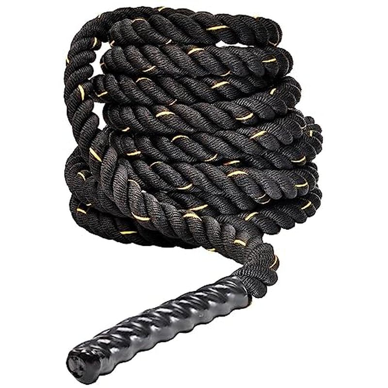 Fitvids Battle Rope 1.5Inch 2 Inch Diameter Poly Dacron 30 FT, 40 FT, 50 FT Length, Heavy Ropes for Home Gym and Workout