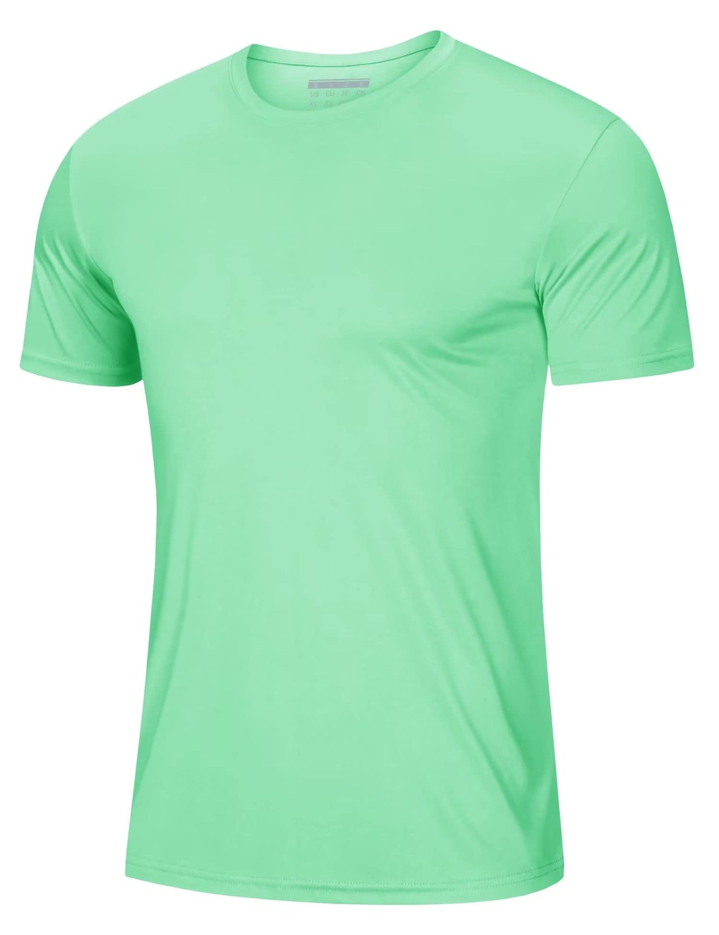 Short Sleeve Shirts for Men Dry Fit Moisture Wicking Tshirts UPF50 Active Athletic T Shirts Workout Running T-Shirt Mint Green