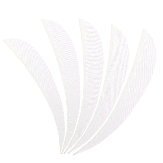ZSHJGJR Archery Arrow Feathers 4Inch 5 Inch Turkey Feathers Fletchings Arrow Feathers Fletches Right Wing for DIY Hunting Arrows 50PCS (4inch, Right Wing, White)