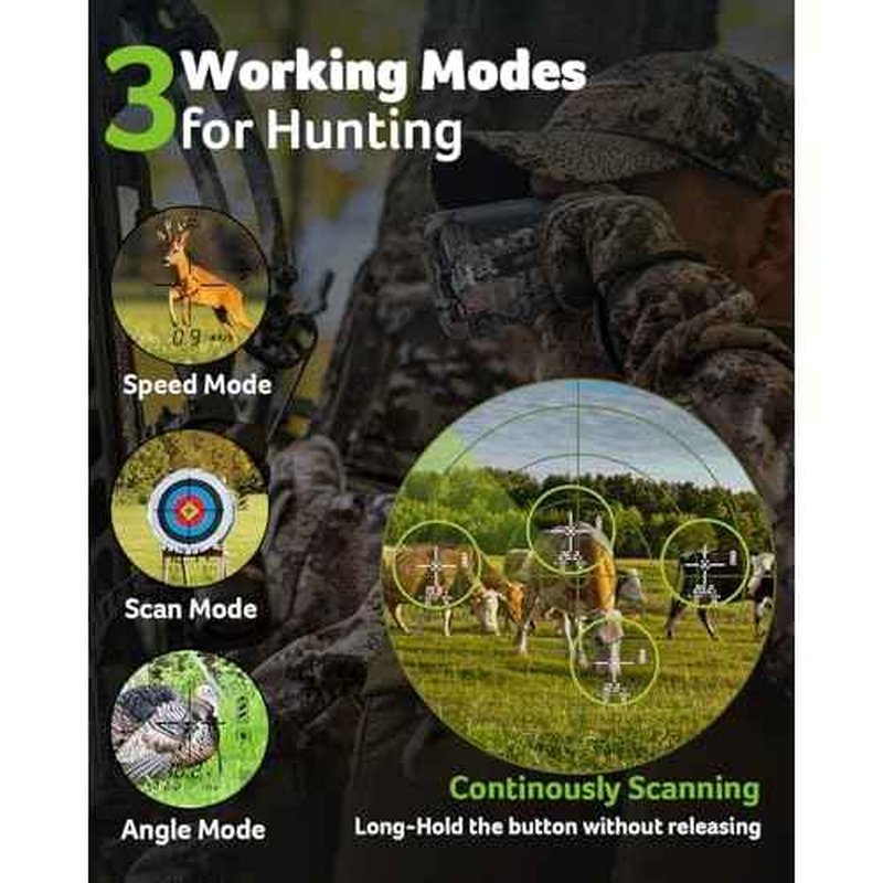 Acer Hunting Range Finder with Slope - 800/1200 Yards Range Finder for Hunting, 6X Magnification, Waterproof Archery Rangefinder for Deer, Rechargeable Battery with Magnet Stripe