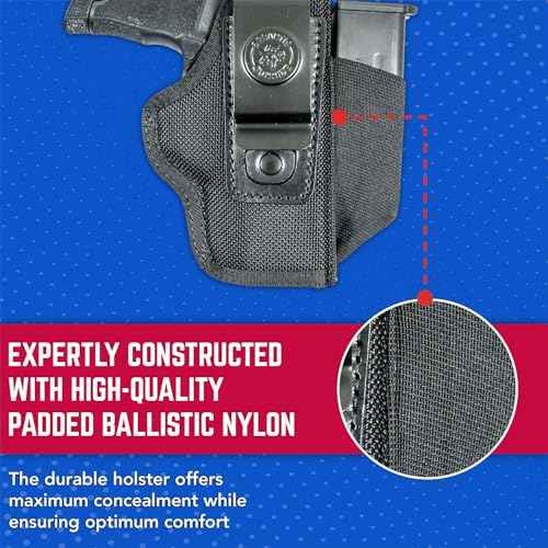 DeSantis Pro Stealth IWB Holster - Holster IWB, Conceal Carry Holster, Fits Most Large Frame Double Action & Semi Autos Up To a 4" Barrel, GLOCK 17/19, FN 509, S&W M&P 9/40 4.25¡±- Ambidextrous, Black
