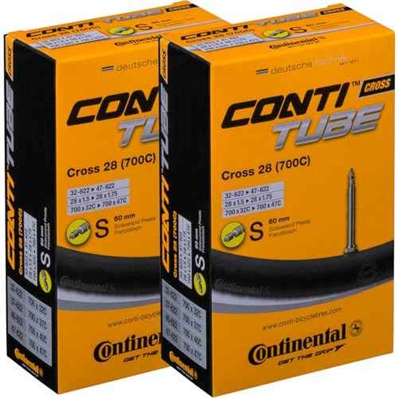Continental Cross 28" 700x32-47c Inner Tubes - 60mm Presta Valve (Pack of 2 Tubes)