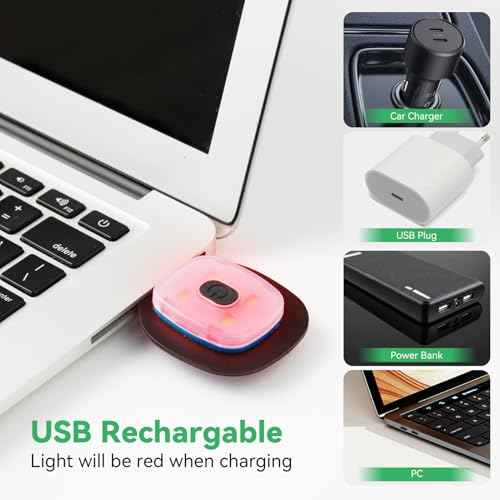 Gifts for Him, USB Rechargeable LED Headlamp Beanie, Birthday Gifts for Men, Cool Gadget Gifts for Women, Gifts for Men, Black