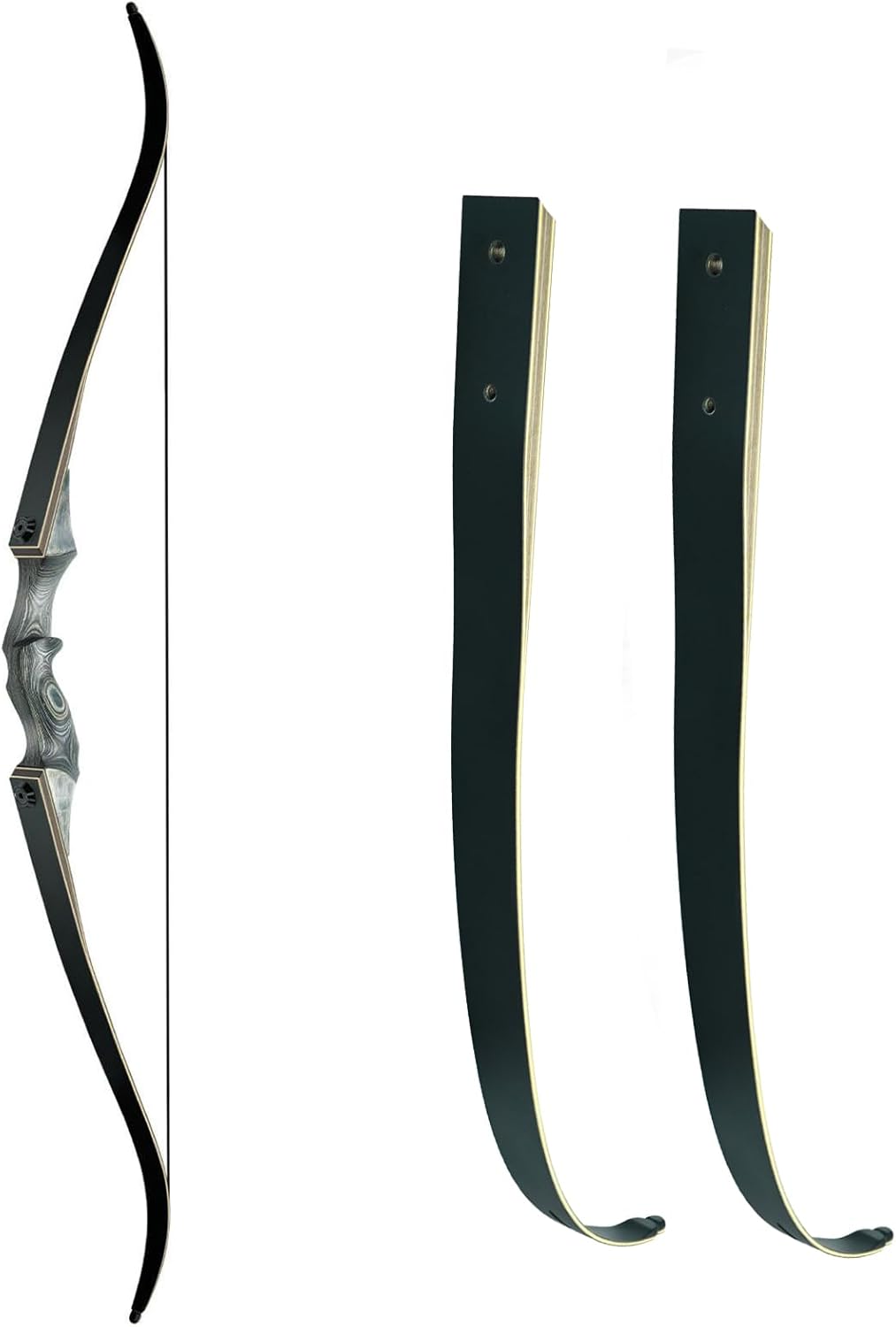 Black Hunter Takedown Recurve Bow - 35lbs Right Hand | Replacement Limbs 25lbs