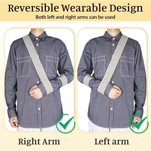 2-Pack Black & Gray Arm Sling Shoulder Immobilizer for Women Men, Adjustable Arm Shoulder Elbow Sling, Forearm Strap for Elbow Wrist Injury, Torn Rotator Cuff, Clavicle Injury Broken