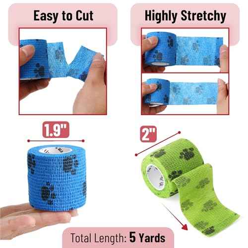 Mr. Pen- Self Adhesive Bandage Wrap, 6 Pack, Paw Design, 2¡° x 5 Yards, Adhesive Bandages, Cohesive Bandage, Medical Wrap, Elastic Bandage Wrap, Bandage Tape