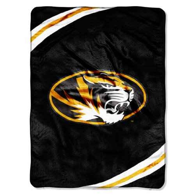 Northwest The Company NCAA Missouri Tigers Force Royal Plush Raschel Throw Blanket, 60x80-Inch