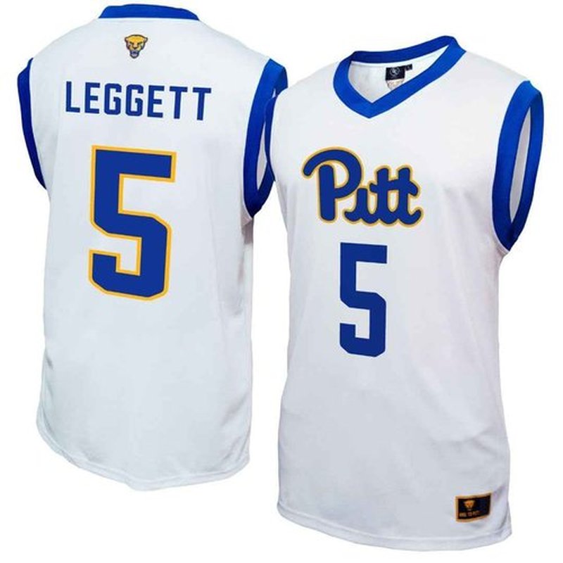 Genuine Collective Ishmael Leggett Pittsburgh Panthers Basketball Jersey, White