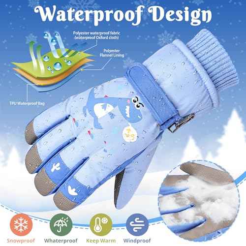 Children Ski Gloves Kids Waterproof Winter Outdoor Snowboard Warm Gloves for Boys Girls