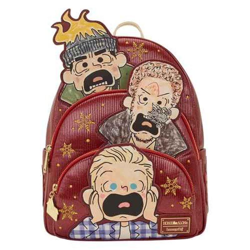 Loungefly Twentieth Century Studios Home Alone Triple Pocket Mid-Size Backpack