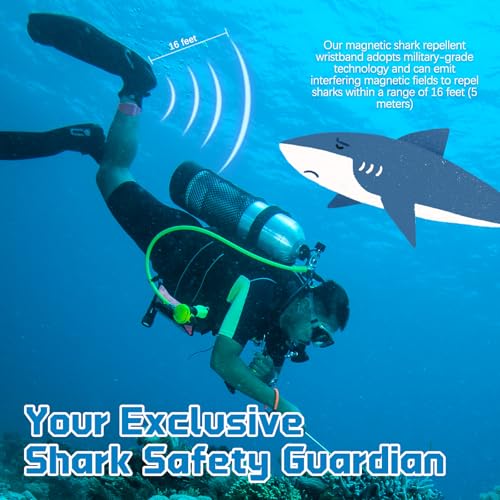 TEE-TEA Magnetic Shark Deterrent Wristband - Shark Repellent Strap for Surfing, Scuba Diving, Snorkeling, Swimming & Ocean Water Sports | Portable Anti Shark Device for Men Women Kids