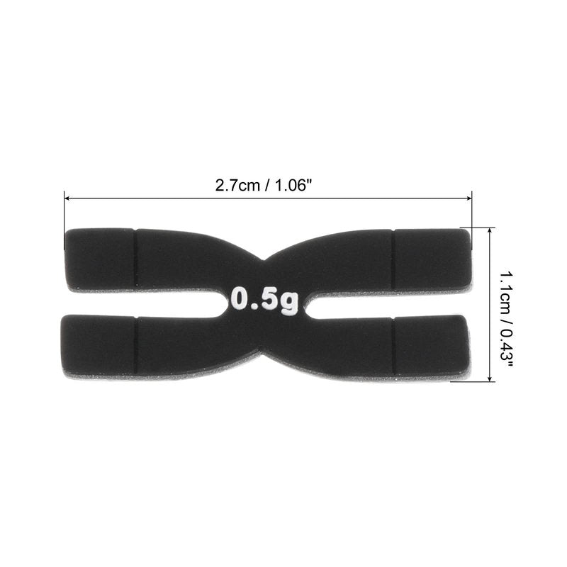 PATIKIL 0.5g Racket Weight Balance Strips, 10 Pack Silicone Badminton Racquet Weighted Tapes, Black
